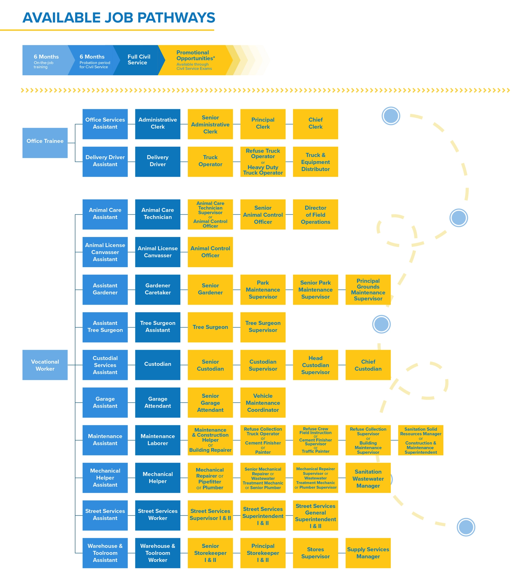 Career ladder for the Vocational Worker pathways